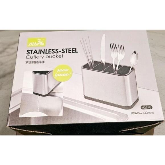 Stainless steel kitchen utensil holder - Picture 7 of 9